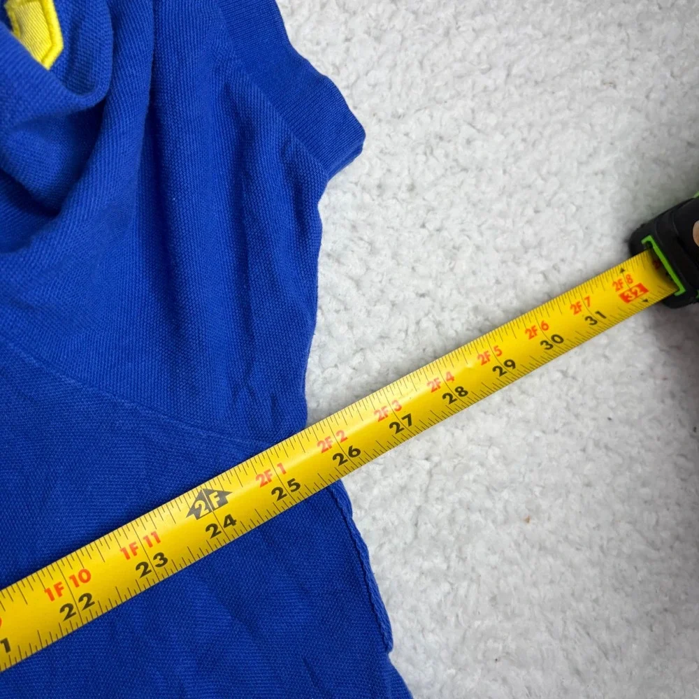 Polo Ralph Lauren Big Pony Polo Shirt Mens XXL Blue Yellow Number 3 Patch Cotton